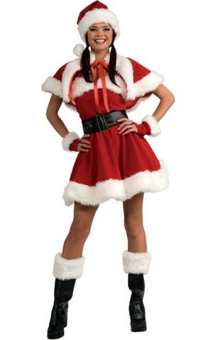 FC133 Velvet SEXY MISS SANTA Outfit Christmas Costume